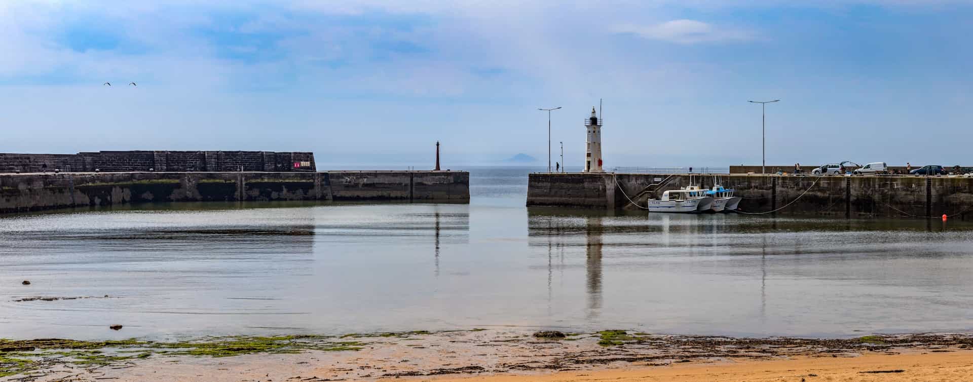 Anstruther Harbour on a sunny day at low tide